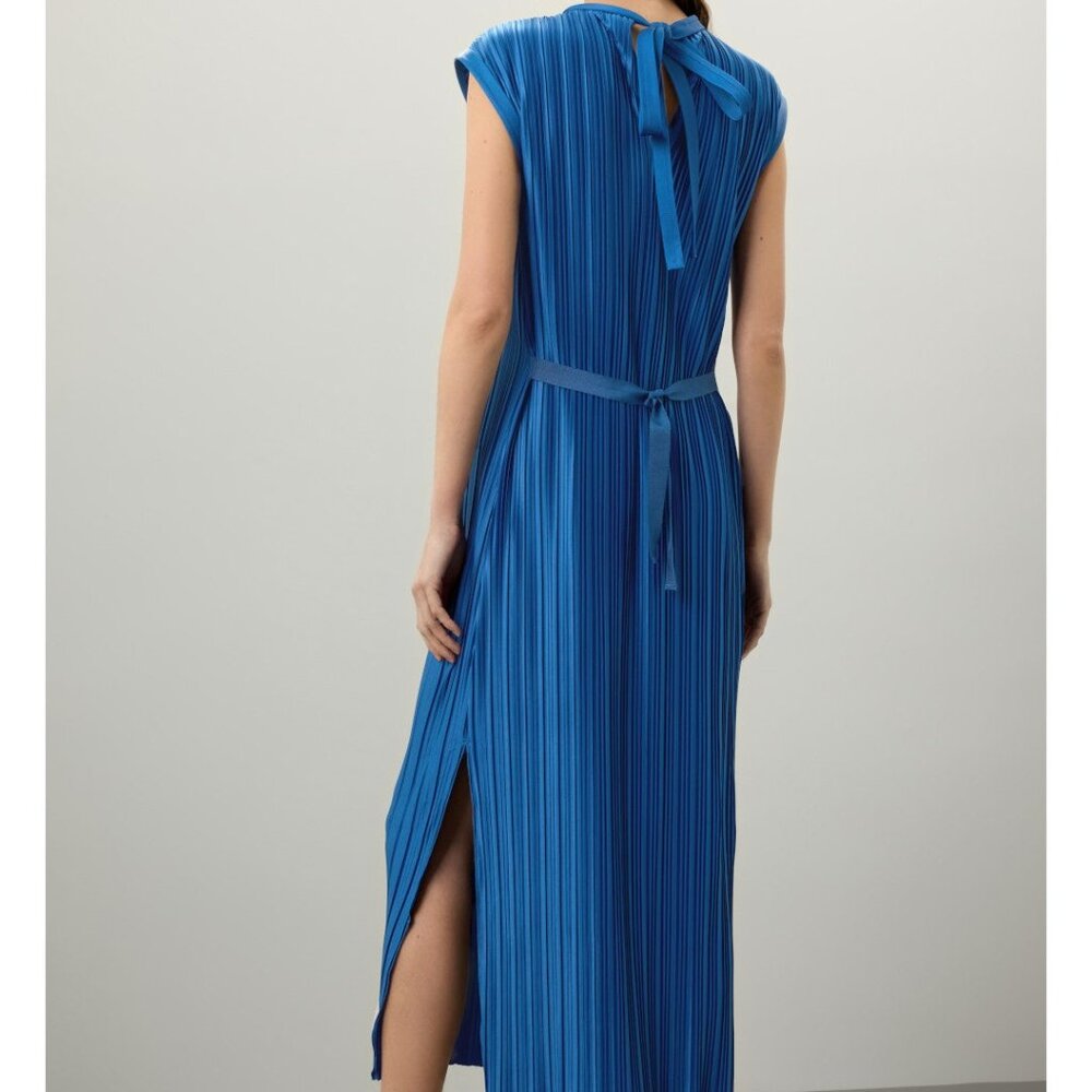 Atlein Collective Navy Plisse Midi Dress, S - Picture 2 of 14